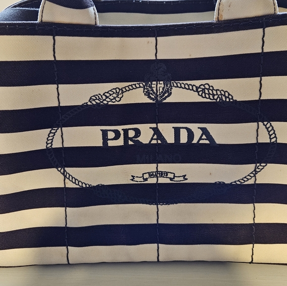 Large Prada Canapa Striped bag FINAL $ FIRM - Picture 3 of 16